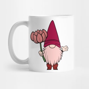 Gnome Holding a Flower Mug